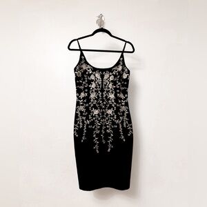 Maggy London Black Dress with White Floral Details
